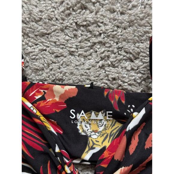 SAME Los Angeles Cutout Jungle Tropical Flatter‎ One Piece Swimsuit Sz S - Picture 3 of 5